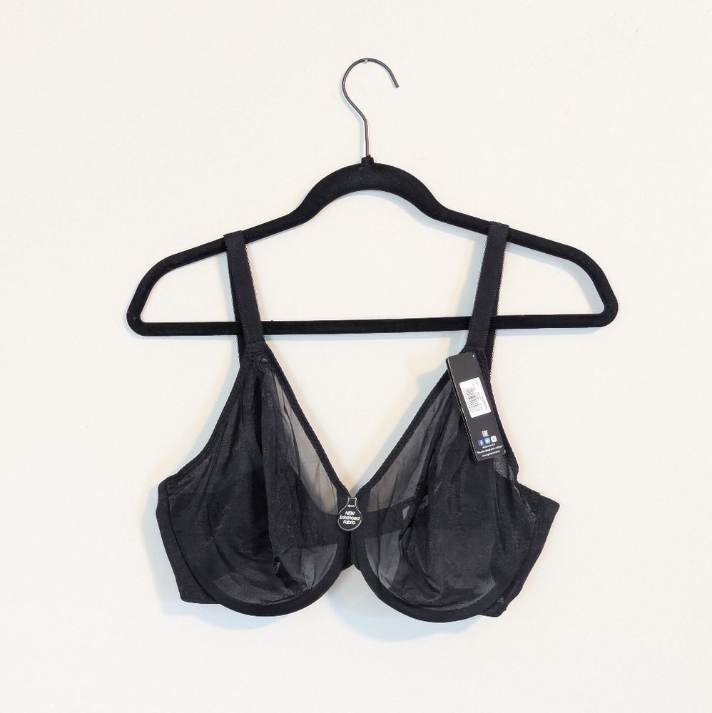 NWT Gossard Glossies 38G Black Bra